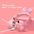 Rabbit Ear Headphones Wireless Luminous Extendable Wheat Headphones 4