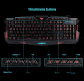 J10 tricolor backlight wired gaming keyboard set colorful luminous gaming mouse keyboard Russian keyboard 3