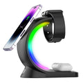 4 In 1 Magnetic Wireless Charger Fast Charging For Smart Phone Atmosphere Light Charging Station For Airpods Pro I-phone Watch 4