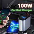 Metal Car Charger 100W Super Fast Charging Car Cigarette Lighter USB And TYPE-C Adapter 1