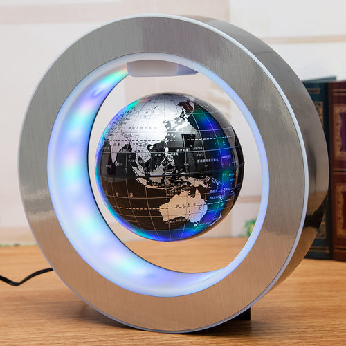 Round LED World Map Floating Globe Magnetic Levitation Light Anti Gravity Magic - alt