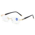 Blue Light Blocking Reading Glasses Rimless Diamond Cut 5