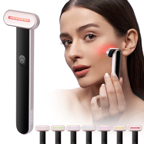 VEVOR Red Light Therapy Wand For Face, 7Color LED Facial Wand Red Light Therapy Device With Heatig Therapy Microcurrent Vibrating Massage, Portable LED Beauty Wand For Face, Neck - alt