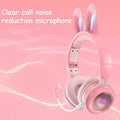 Rabbit Ear Headphones Wireless Luminous Extendable Wheat Headphones 2