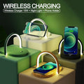 3 In 1 Foldable Wireless Charger Night Light Wireless Charging Station Stonego LED Reading Table Lamp 15W Fast Charging Light 1