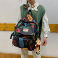 High School And College Student Mori Style Contrast Color Travel Backpack 1