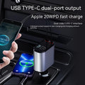 Metal Car Charger 100W Super Fast Charging Car Cigarette Lighter USB And TYPE-C Adapter 2